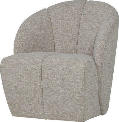 Fauteuil pivotant Woood mojo - bouclé - écru mélange - 75x68x77