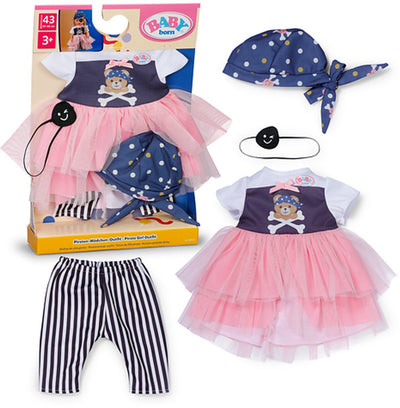 Tenue de pirate bébé né, vêtements de poupée, costume de pirate de 43 cm.