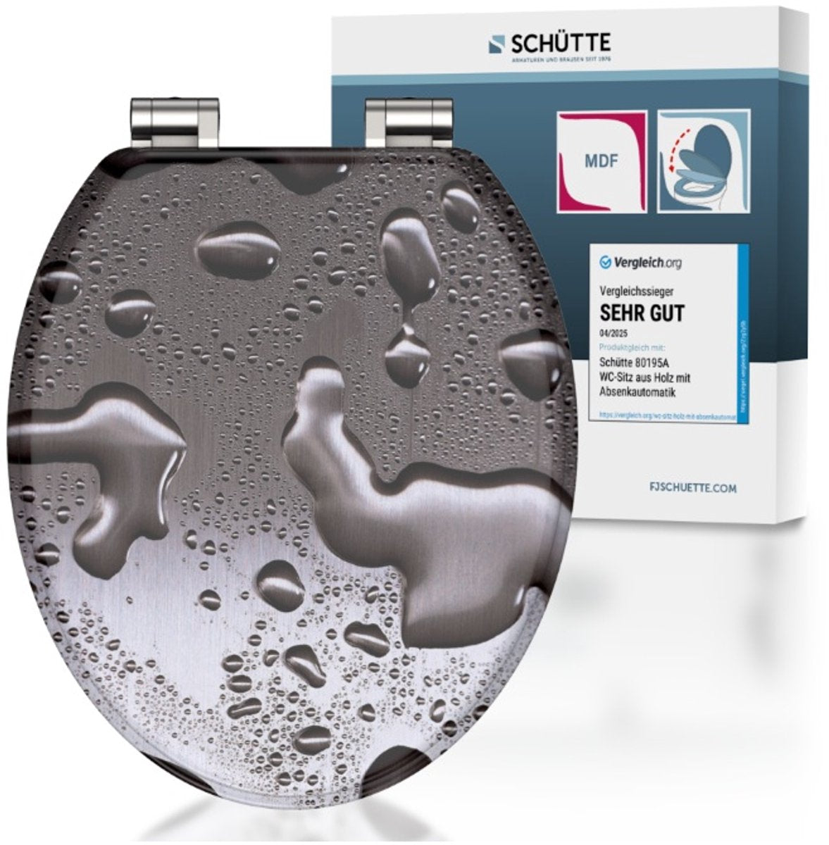 Schütte schütte siège de toilette avec acier gris à clôture molle