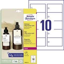 Etiquettes suspendues avery zweckform t1001-10 carton blanc
