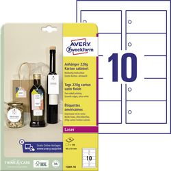 Etiquettes suspendues avery zweckform t2001-10 carton blanc
