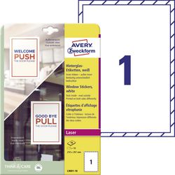 Autocollant de fenêtre avery zweckform l9001-10 blanc