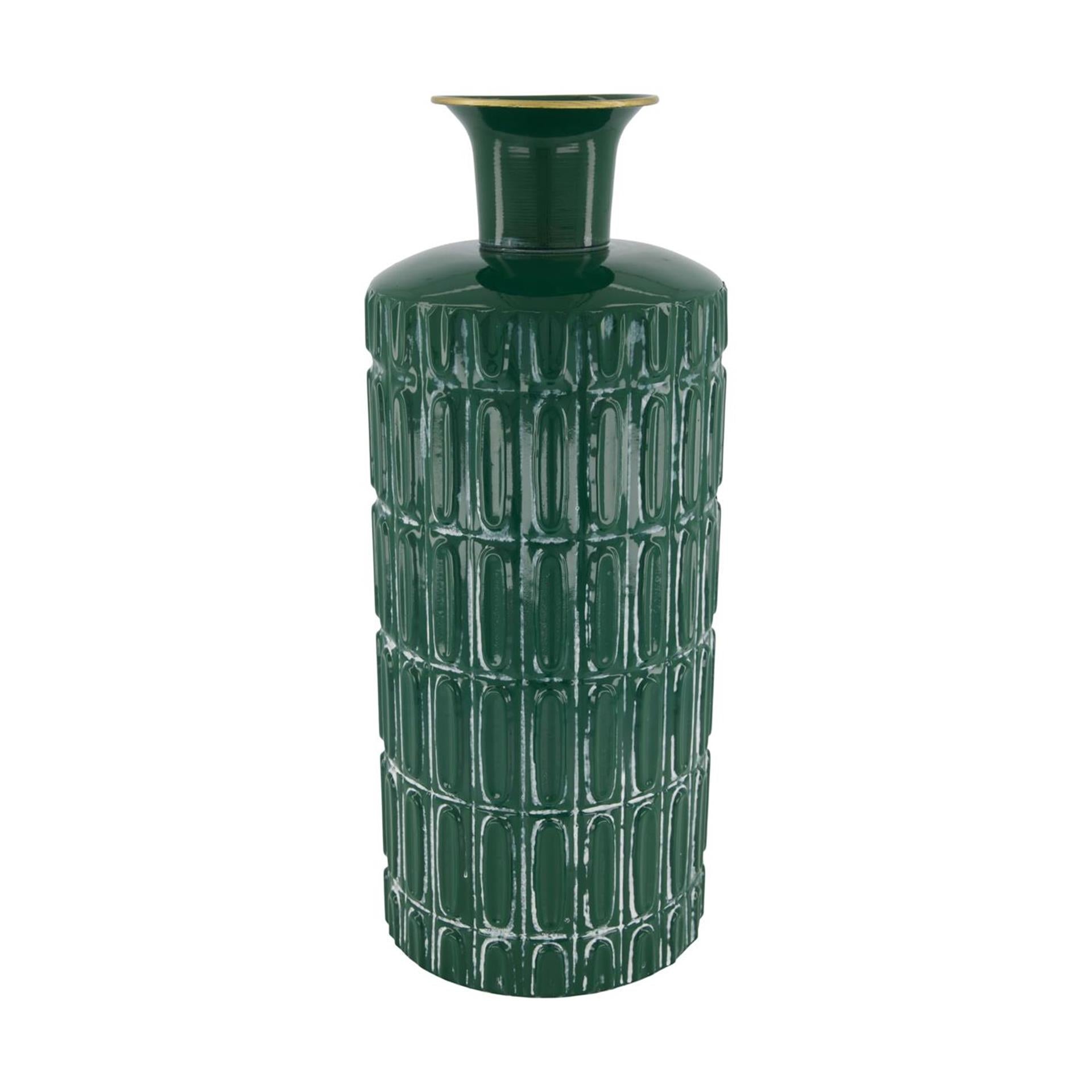 Dijk natural collections vase métal vert foncé ø16xh39cm