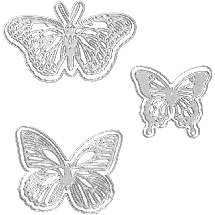 Creativ company matrices de découpe et de gaufrage, papillons, dimensions 5x4,5+6,5x5+8x4,5 cm, 1 pièce
