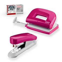 Agrafeuse et perforatrice novus 020-1875 en plastique, métal rose