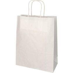 Sac de transport Papstar avec poignée torsadée 280x220x100mm papier kraft blanc