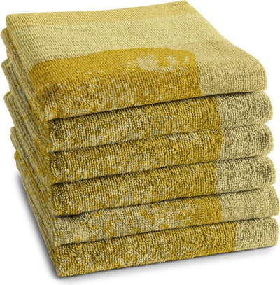 Ddddd - torchon de cuisine agrumes - lot de 6 - coton - imprimé citron - 50x55 cm - tissu éponge - jaune