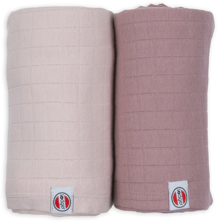 Lange Lodger - tissus hydrophiles - rose violet - 110x110cm - 2 pièces - coton bio - couche hydrophile