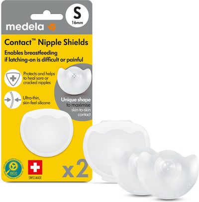 Medela protège-mamelons de contact – aide à l'allaitement – taille s – 16 mm – 2 pièces