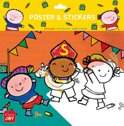 Clavis joy poster à colorier Karel et Kaatje jouant Sinterklaas