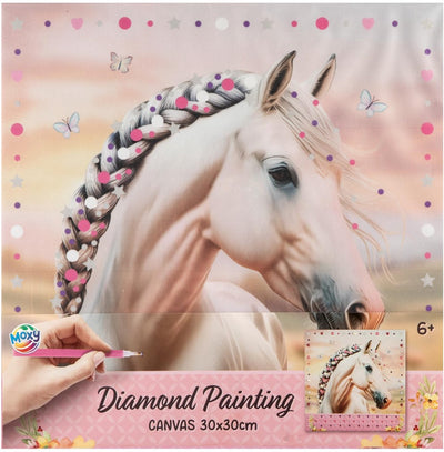 Toile de peinture diamant chevaux Moxy 30x30cm