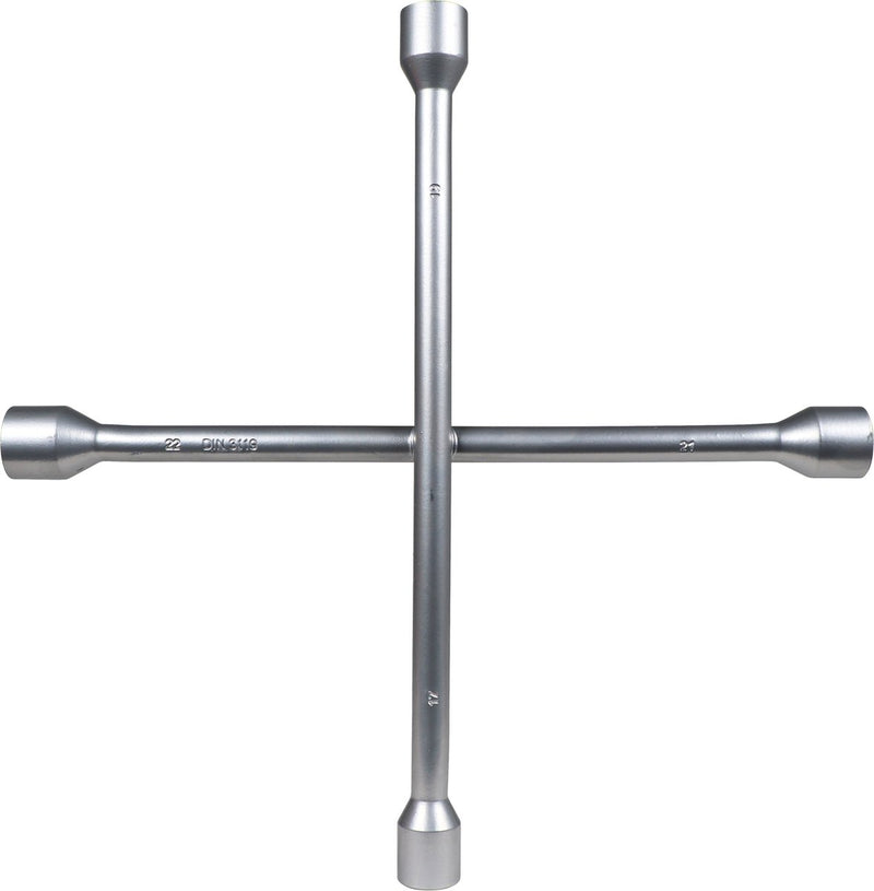 Clé cruciforme Carpoint – 17 19 21 22 mm – tout acier – 35 x 35 cm – idéale pour les changements de pneus – très fiable