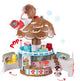 Kit de jeu Klorofil la pomme de pin - boutique de bonbons - maison de poupée - jouet interactif pour enfants - avec figurine de la famille des pingouins - à partir de 18 mois - 5 pièces