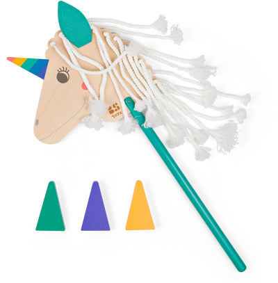 BS toys cheval de loisir licorne en bois - 4 pcs.
