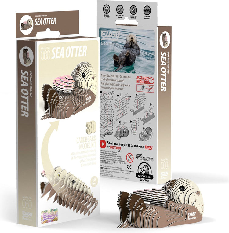 Puzzle 3D Eugy - loutre de mer - animaux marins - durable - collectionnez-les tous - 6 ans