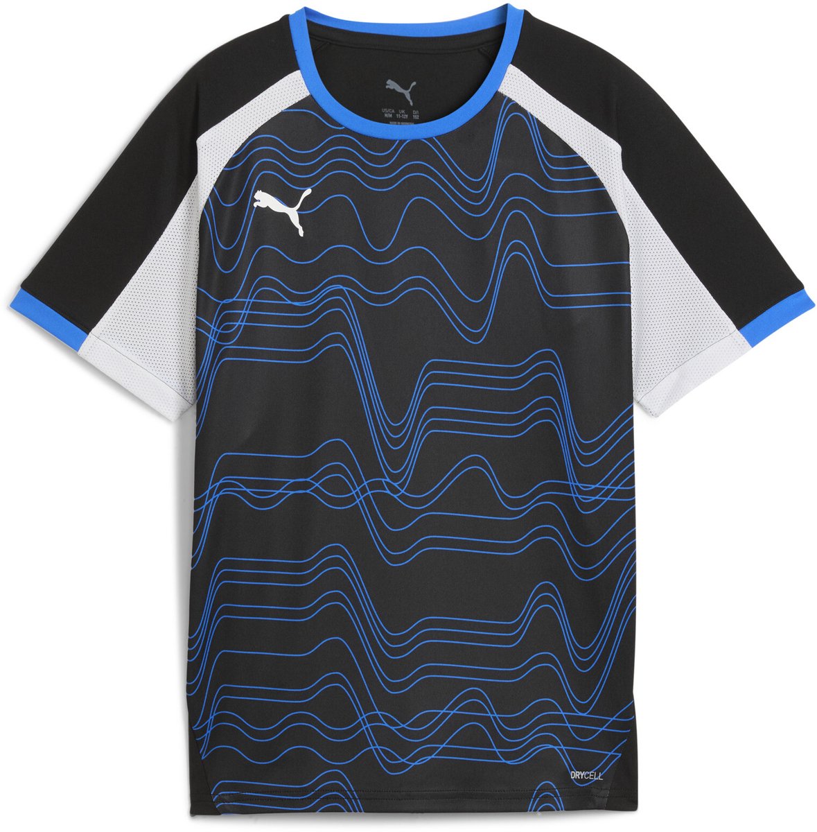 Puma individualliga Graphic Jersey Jr T-shirt de sport unisexe - noir-blanc-ultra bleu