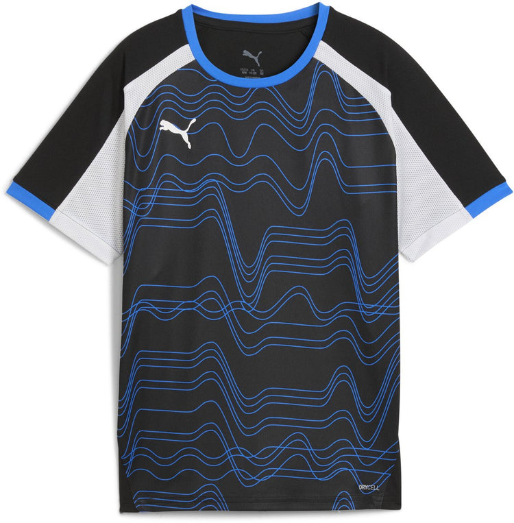 Puma individualliga Graphic Jersey Jr T-shirt de sport unisexe - noir-blanc-ultra bleu