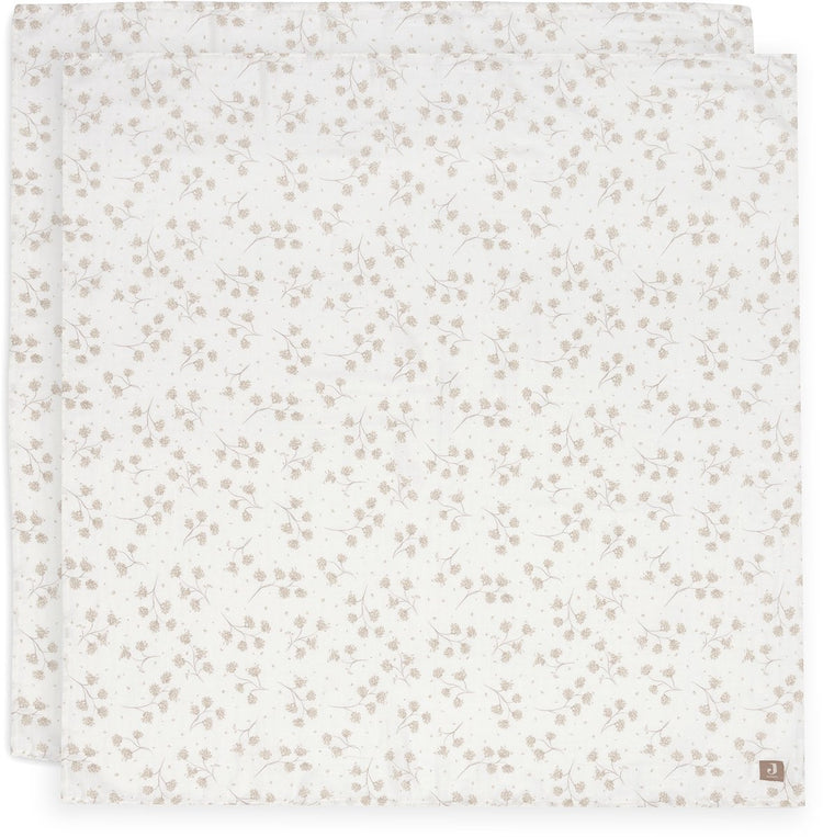 Tissu hydrophile Jollein grand - 115x115cm - rêves feuillus - 2 pièces