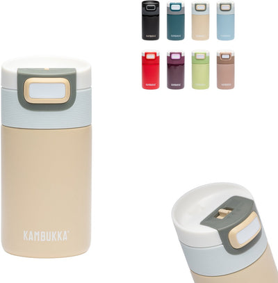 Kambukka etna tasse thermos 300 ml - bouteille thermos facile à nettoyer - tasse à café étanche à emporter - beige