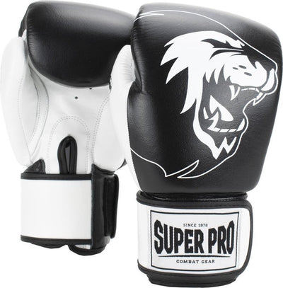 Super pro équipement de combat gants de sac de boxe incontestés en cuir noir blanc extra large