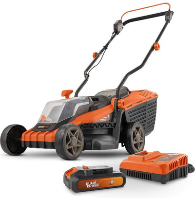 Tondeuse à gazon sans fil Powerplus dual power powdpglws1 - Tondeuse à gazon 20 v, ø 340 mm, avec batterie et chargeur, avec bac de ramassage 30 l et éjection arrière