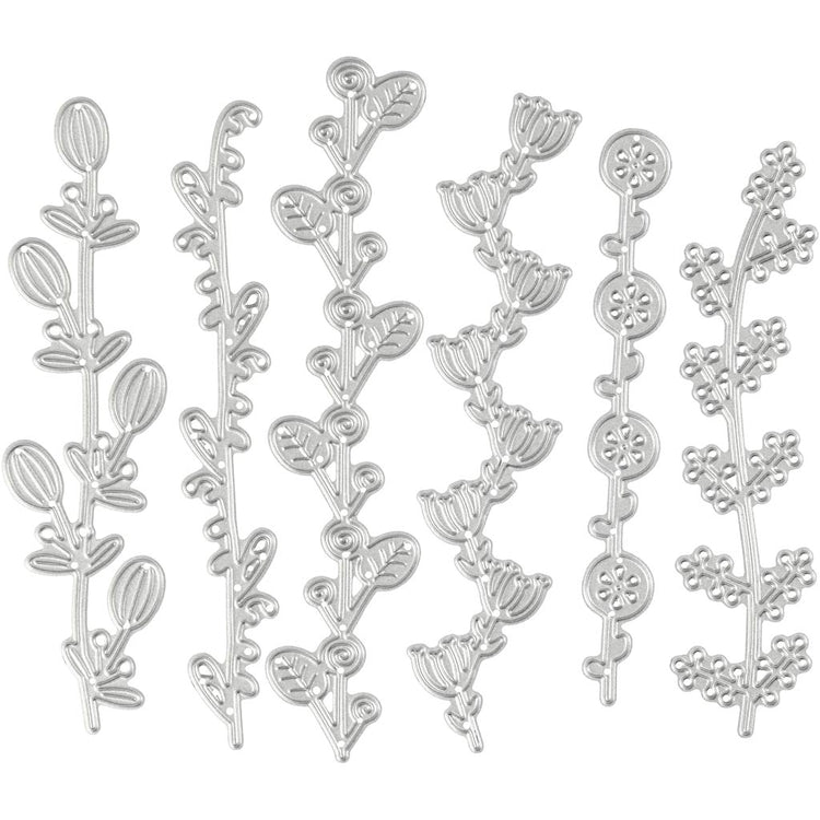 Creativ company matrices de découpe et de gaufrage, vrilles florales, taille 143x123 mm, 1 pièce