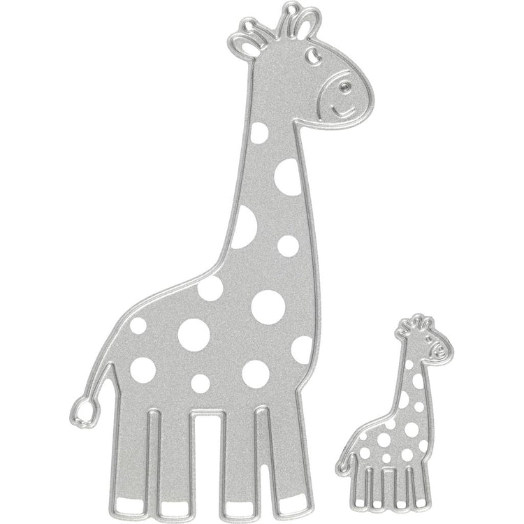 Creativ company matrices de découpe et de gaufrage, girafe, dimensions 54x92+21x35 mm, 1 pièce