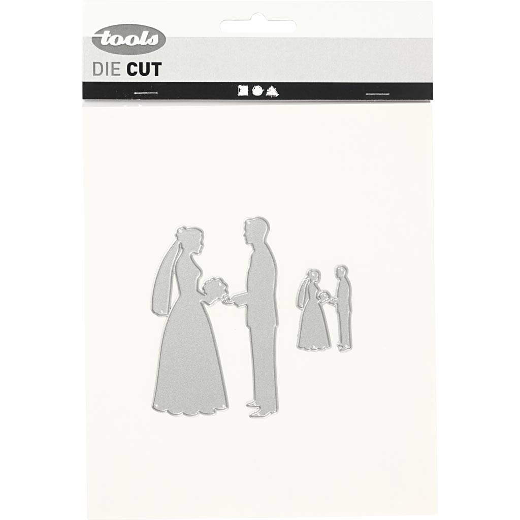 Gabarit de découpe Creativ company, couple de mariés, dimensions 52x81+23x35 mm, 1 pièce