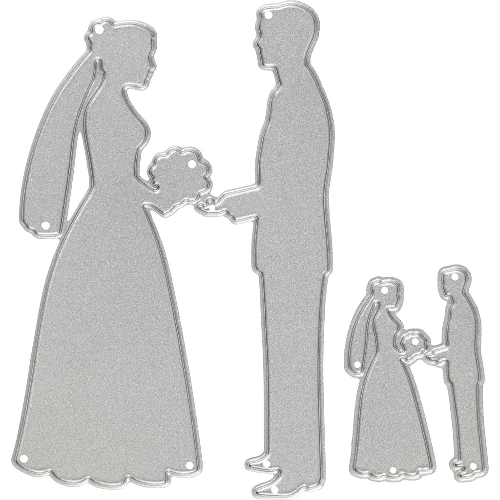 Gabarit de découpe Creativ company, couple de mariés, dimensions 52x81+23x35 mm, 1 pièce