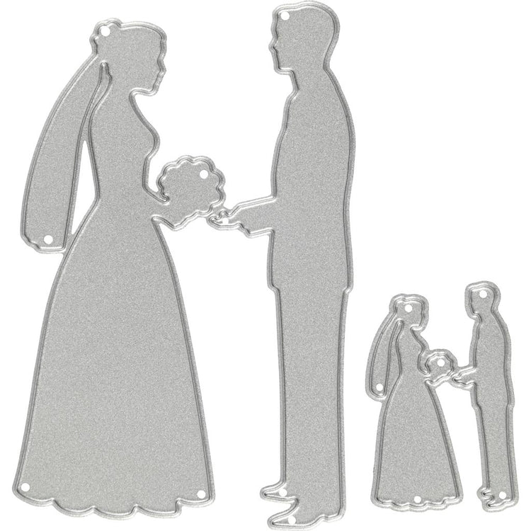Gabarit de découpe Creativ company, couple de mariés, dimensions 52x81+23x35 mm, 1 pièce