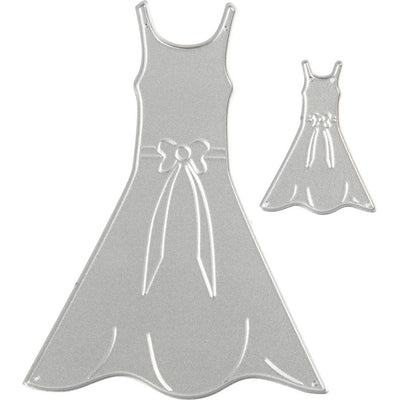 Creativ company matrices de découpe et de gaufrage, robe, dimensions 27x35+26x90 mm, 1 pièce