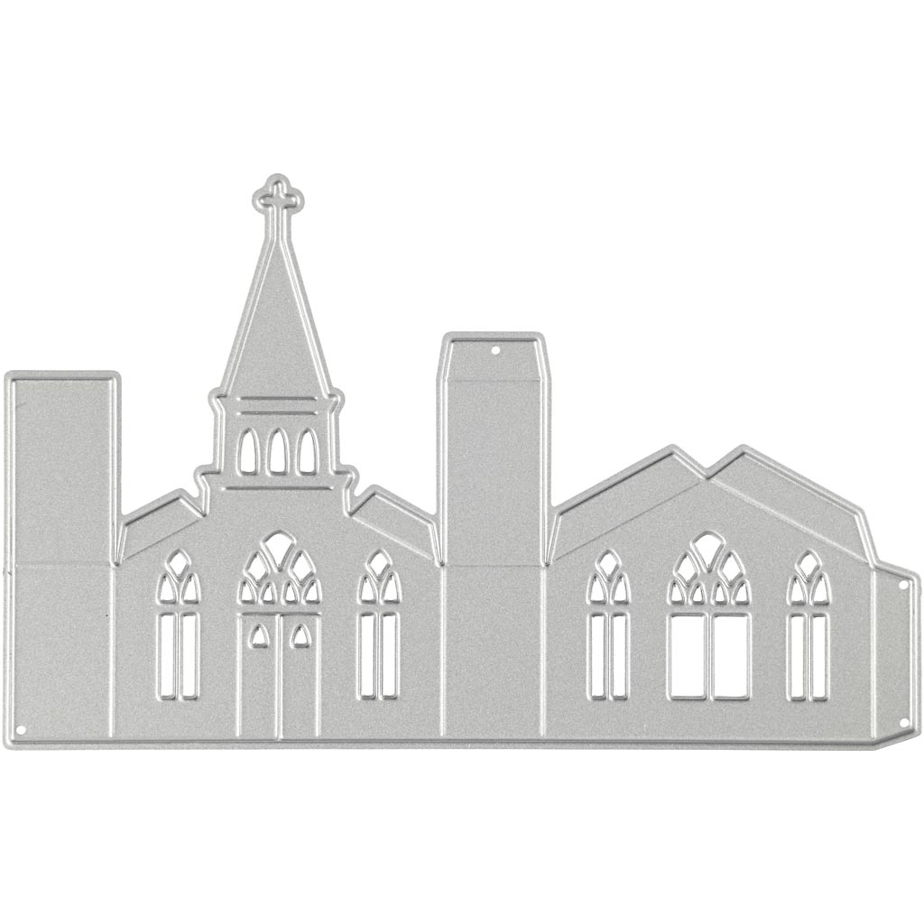 Creativ company matrices de découpe et de gaufrage, église 3d, taille 135x85 mm, 1 pièce