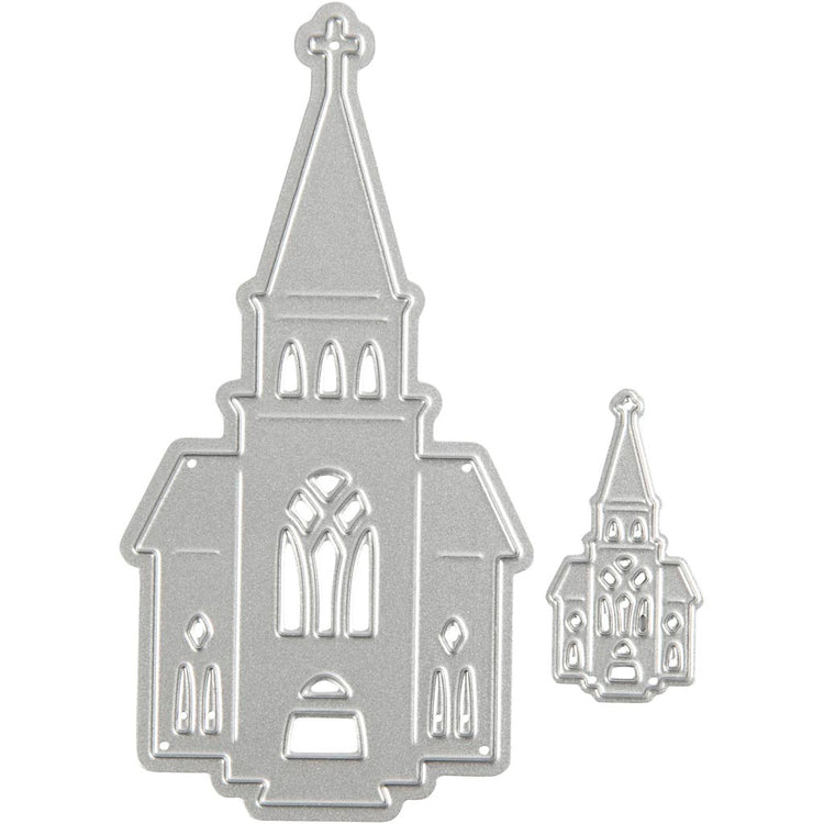 Creativ company matrices de découpe et de gaufrage, églises, dimensions 46x91+18x35 mm, 1 pièce