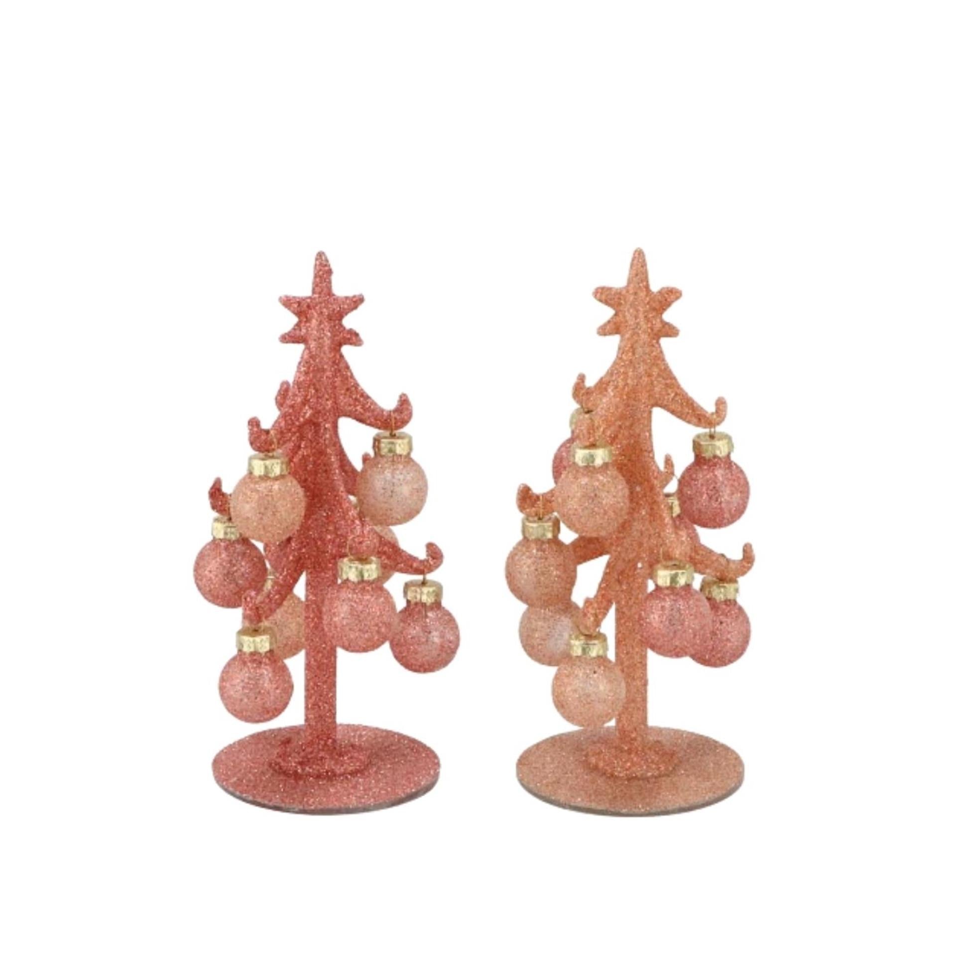 Sapin de Noël scintillant nude 15cm 2 assortis