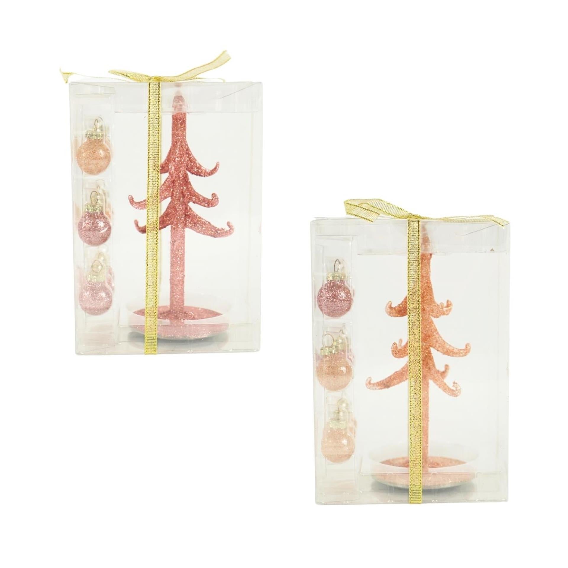 Sapin de Noël scintillant nude 15cm 2 assortis