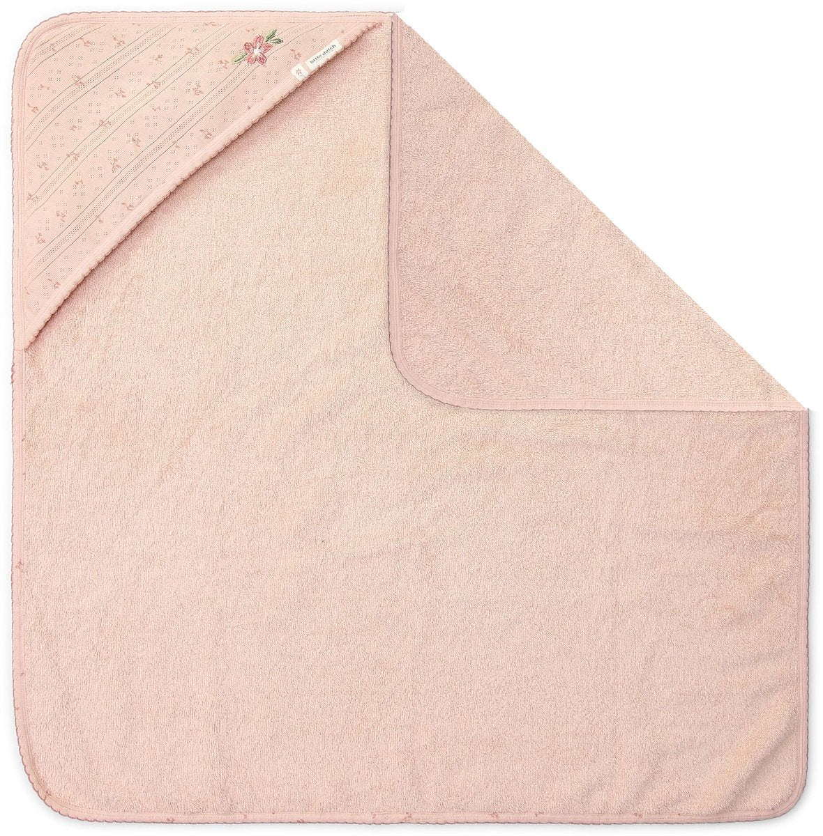 Petite cape de bain hollandaise - rose - 75 x 75 - essentiels