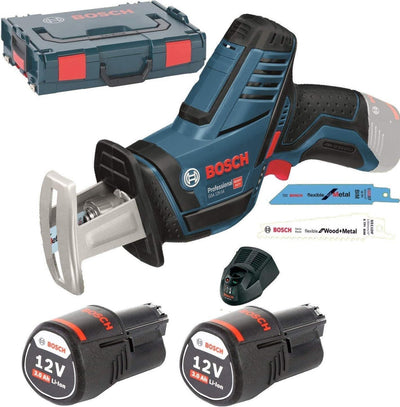 Scie alternative professionnelle Bosch gsa 12v-14 - avec 2x batterie 12v et chargeur