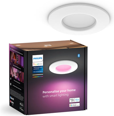 Spot encastrable Philips hue Thin - lumière blanche et colorée - ø90mm - blanc