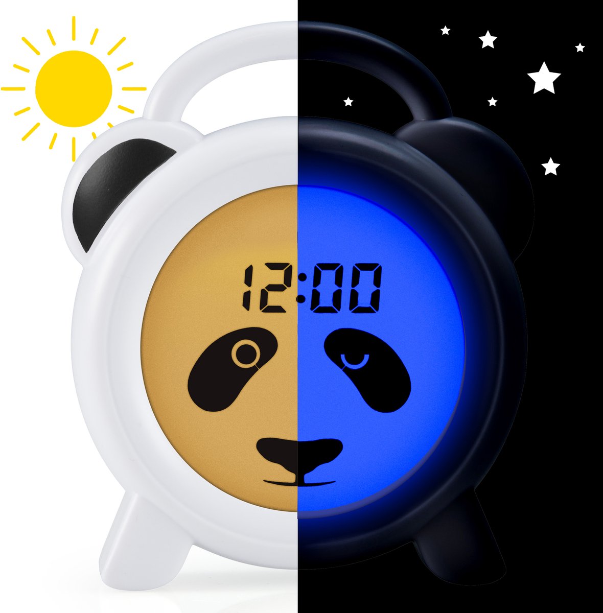 Alecto bc100panda - entraîneur de sommeil pour enfants - réveil pour enfants avec lampe de nuit - panda