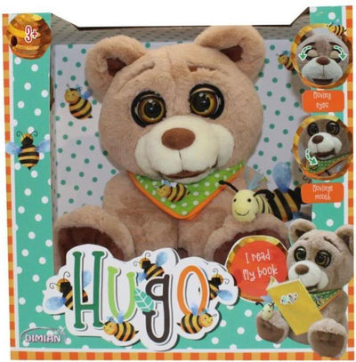Dimian nl peluche Hugo avec yeux mobiles, bouche trois contes de fées totalisant 9 minutes en version néerlandaise ou française (sans livre).