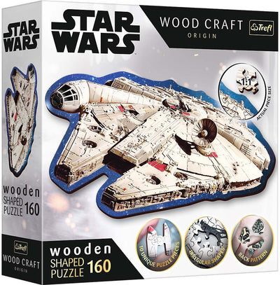 Trefl - puzzles - 160 puzzles en forme de bois - faucon millenium lucasfilm star wars fsc mix 70%