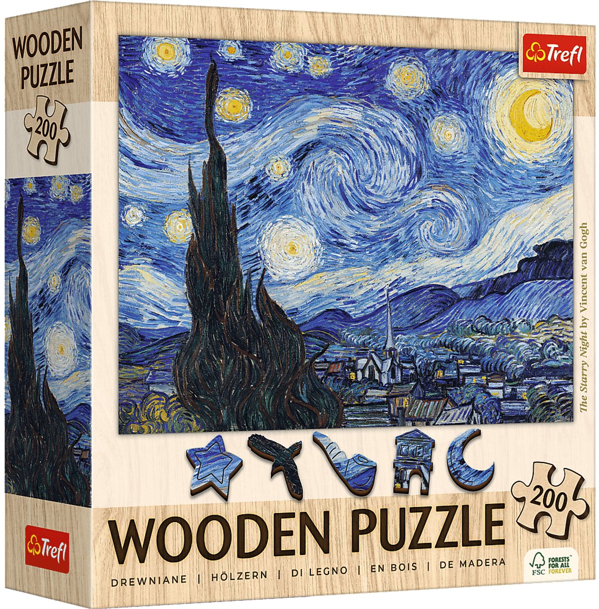 Puzzle Trefl - la nuit étoilée - Vincent Van Gogh - 200 pièces xl.