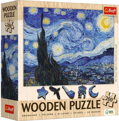 Puzzle Trefl - la nuit étoilée - Vincent Van Gogh - 200 pièces xl.