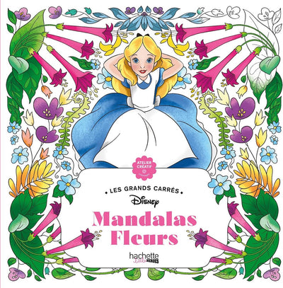 Hachette héros les grands carrés disney mandalas fleurs - hachette - livre de coloriage pour adultes