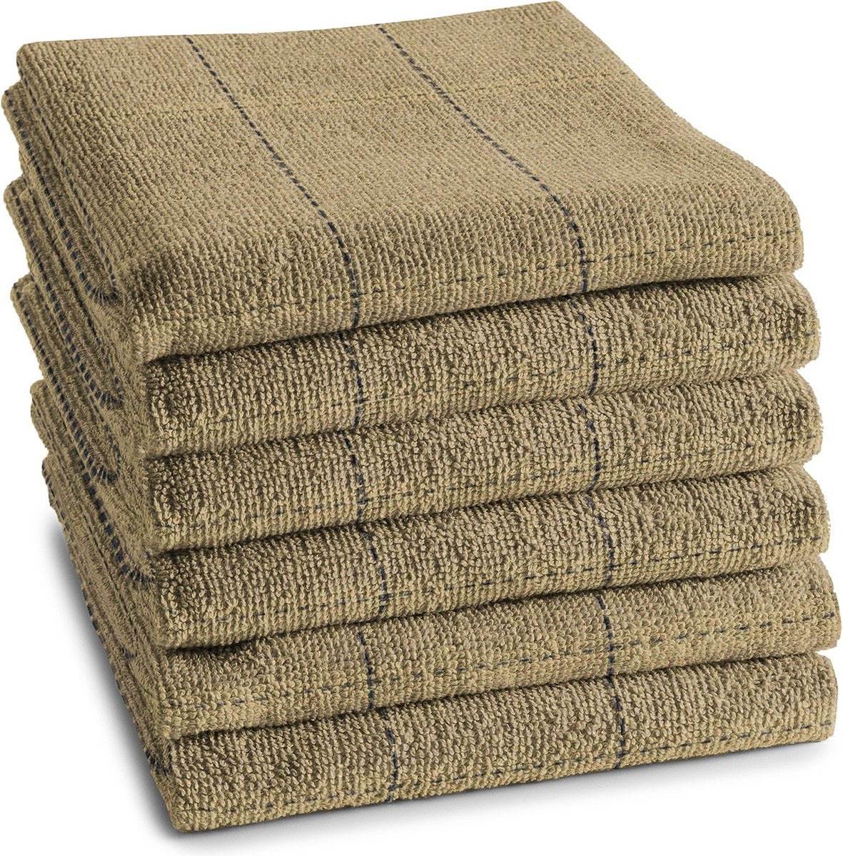 Ddddd - 6x torchon - clôture - 50x55 cm - couleur sable - 6 pièces