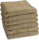 Ddddd - 6x torchon - clôture - 50x55 cm - couleur sable - 6 pièces