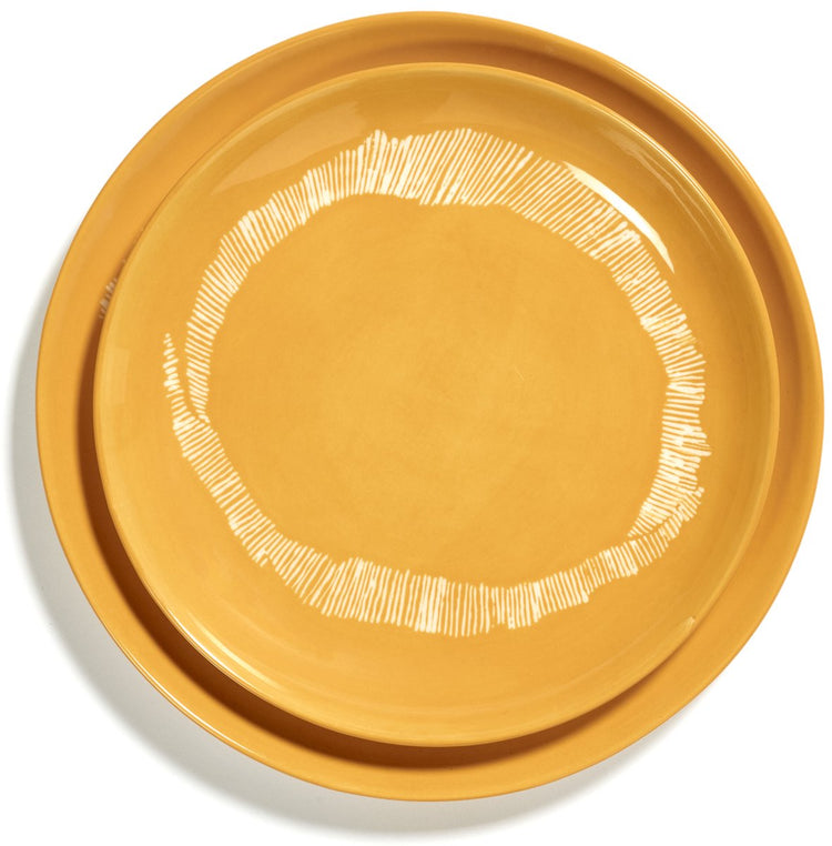 Serax - fête ottolenghi - assiette s - jaune blanc - 19 ø - 2 pièces