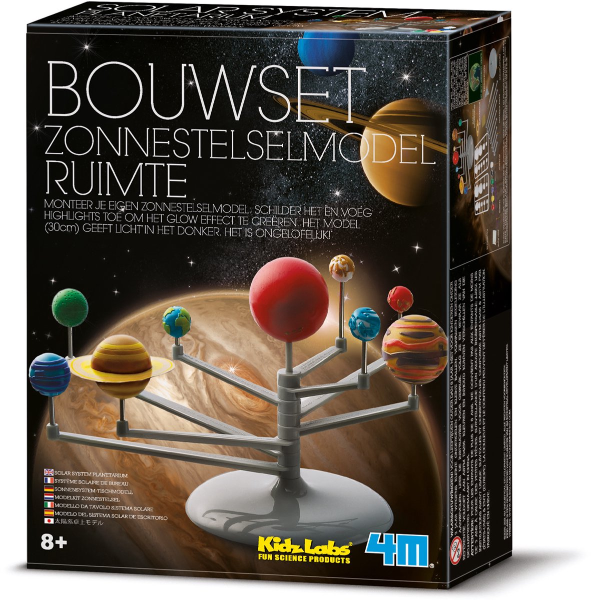 4m bricolage - construis et peins ton mobile du système solaire - science et jeu - kit de construction - kidzlabs - 8+
