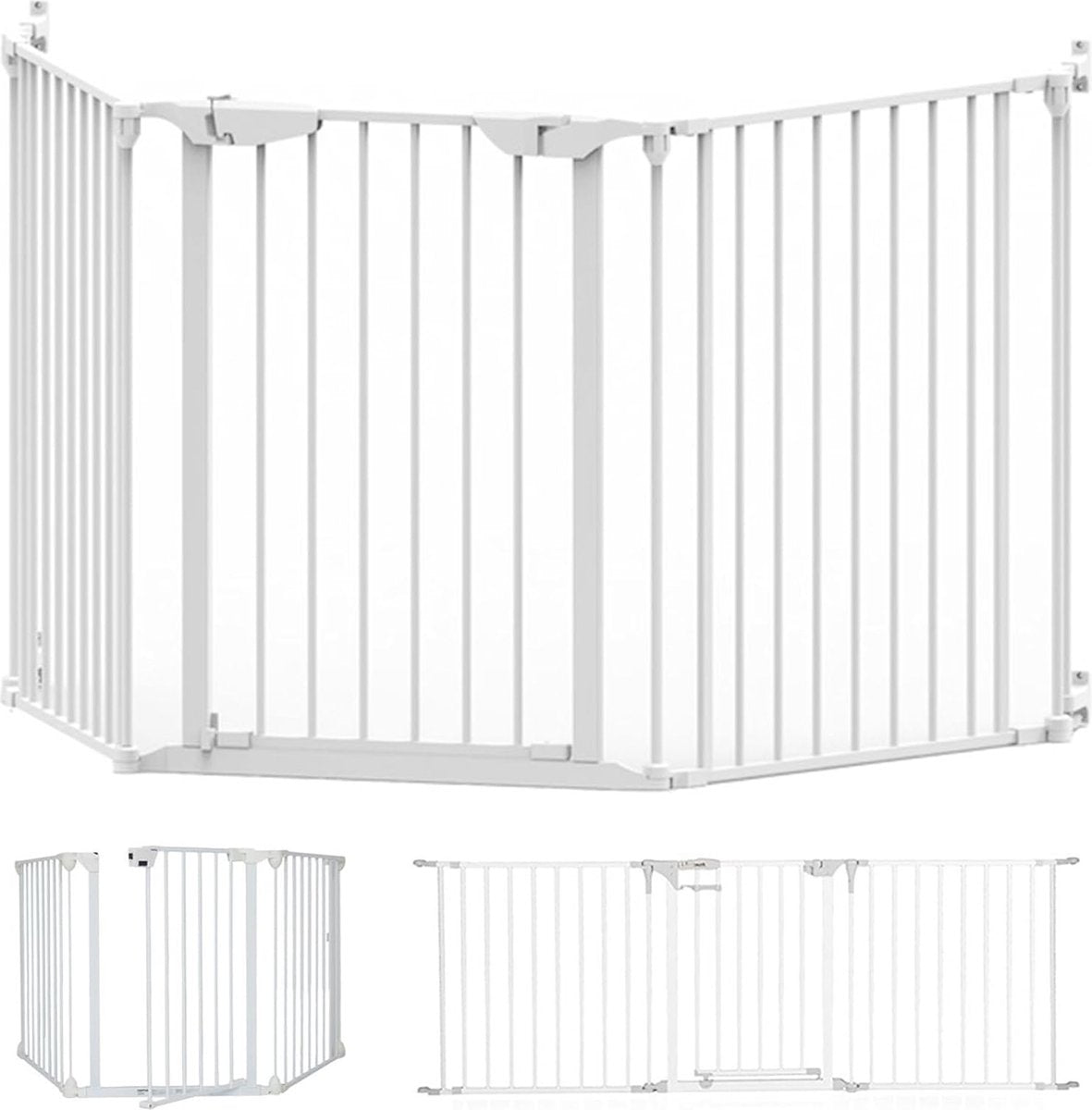Noma configurer portail barrière de sécurité 3 panneaux blanc | diviseur de pièce | porte d'escalier | porte pour chien | 64 à 197,5 cm