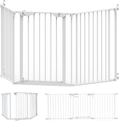 Noma configurer portail barrière de sécurité 3 panneaux blanc | diviseur de pièce | porte d'escalier | porte pour chien | 64 à 197,5 cm